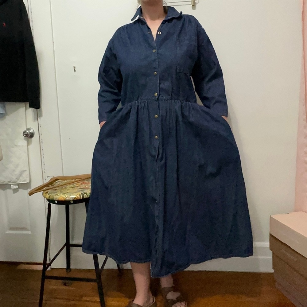 Ransom of California Denim Dress Womens 20 Blue Excellent Vintage Button Front